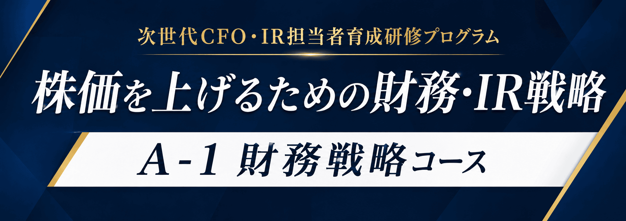 次世代CFO・IR担当者育成研修プログラム 株価を上げるための財務・IR戦略